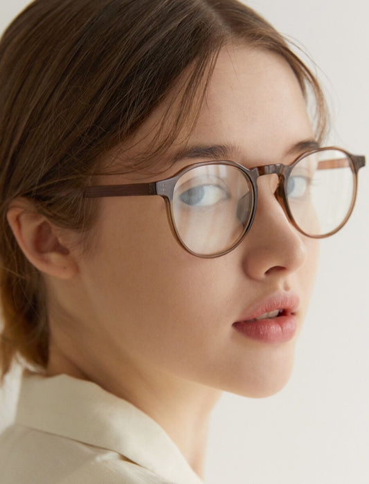 Brown round frame