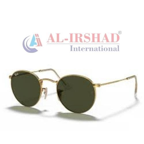 Rayban Round Golden Frame Green Glasses